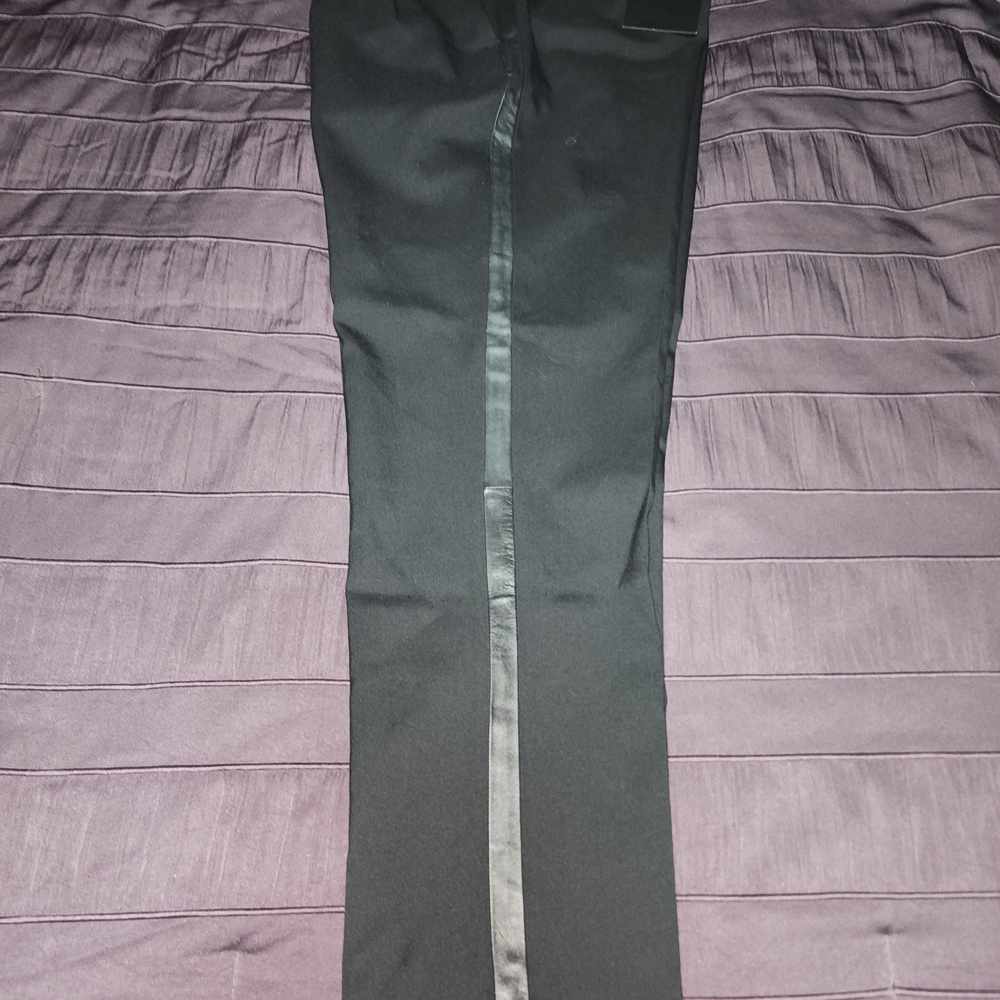 NWT MEN'S $119 The Kooples Pants Black Satin-Trim Tuxedo Stripe  Size 38